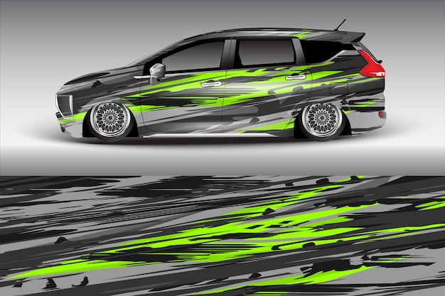 diseño vectorial de pegatinas de automóviles diseño de kit de fondo de carreras de líneas abstractas gráficas para automóviles de carreras de vehículos