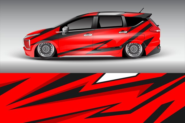 diseño vectorial de pegatinas de automóviles diseño de kit de fondo de carreras de líneas abstractas gráficas para automóviles de carreras de vehículos