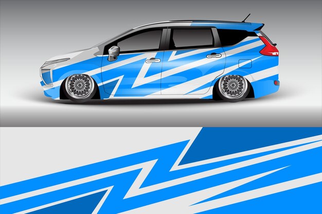 diseño vectorial de pegatinas de automóviles diseño de kit de fondo de carreras de líneas abstractas gráficas para automóviles de carreras de vehículos