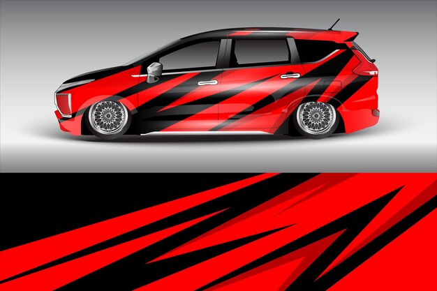 diseño vectorial de pegatinas de automóviles diseño de kit de fondo de carreras de líneas abstractas gráficas para automóviles de carreras de vehículos