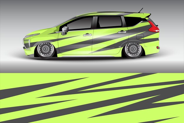diseño vectorial de pegatinas de automóviles diseño de kit de fondo de carreras de líneas abstractas gráficas para automóviles de carreras de vehículos