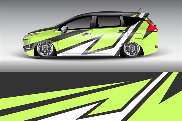 diseño vectorial de pegatinas de automóviles diseño de kit de fondo de carreras de líneas abstractas gráficas para automóviles de carreras de vehículos