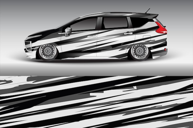 diseño vectorial de pegatinas de automóviles diseño de kit de fondo de carreras de líneas abstractas gráficas para automóviles de carreras de vehículos