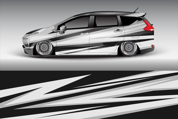 diseño vectorial de pegatinas de automóviles diseño de kit de fondo de carreras de líneas abstractas gráficas para automóviles de carreras de vehículos