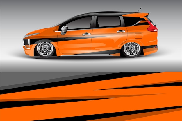 diseño vectorial de pegatinas de automóviles diseño de kit de fondo de carreras de líneas abstractas gráficas para automóviles de carreras de vehículos