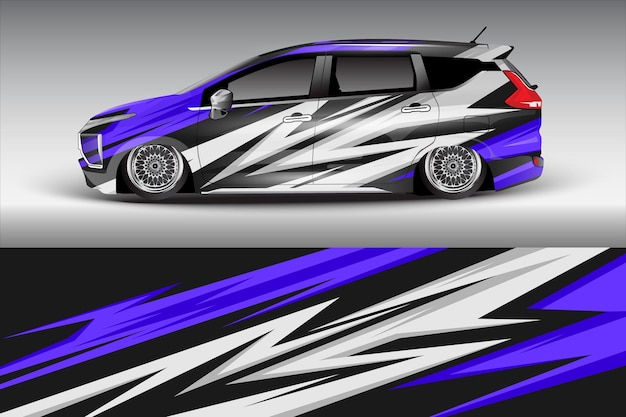 diseño vectorial de pegatinas de automóviles diseño de kit de fondo de carreras de líneas abstractas gráficas para automóviles de carreras de vehículos