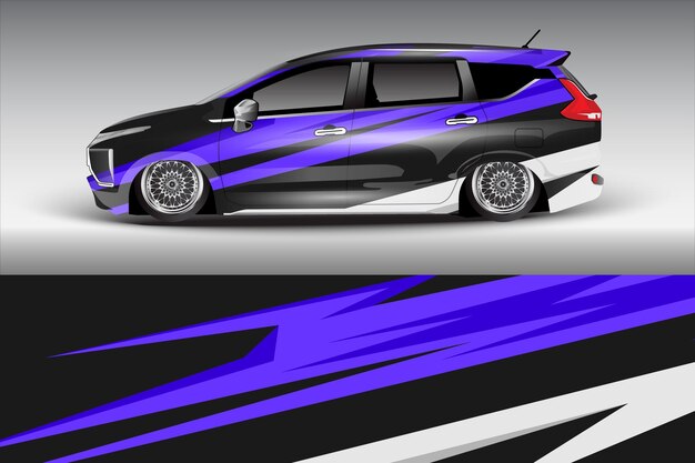 diseño vectorial de pegatinas de automóviles diseño de kit de fondo de carreras de líneas abstractas gráficas para automóviles de carreras de vehículos