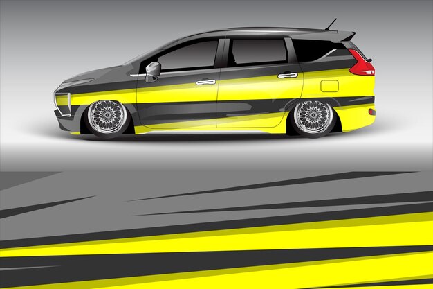diseño vectorial de pegatinas de automóviles diseño de kit de fondo de carreras de líneas abstractas gráficas para automóviles de carreras de vehículos