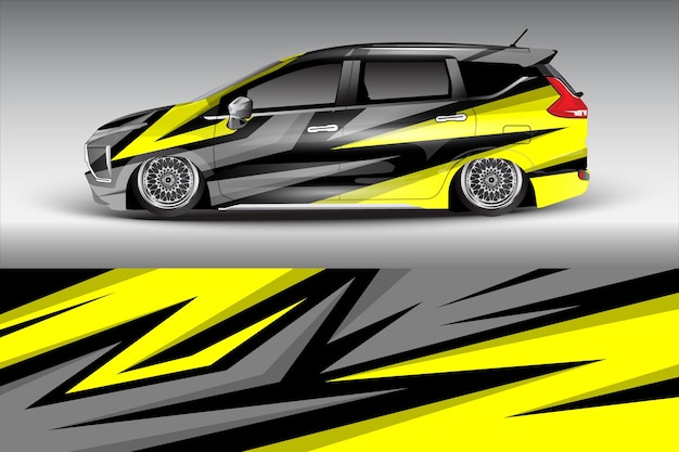 diseño vectorial de pegatinas de automóviles diseño de kit de fondo de carreras de líneas abstractas gráficas para automóviles de carreras de vehículos