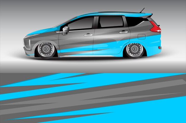 diseño vectorial de pegatinas de automóviles diseño de kit de fondo de carreras de líneas abstractas gráficas para automóviles de carreras de vehículos