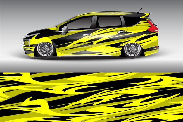 diseño vectorial de pegatinas de automóviles diseño de kit de fondo de carreras de líneas abstractas gráficas para automóviles de carreras de vehículos
