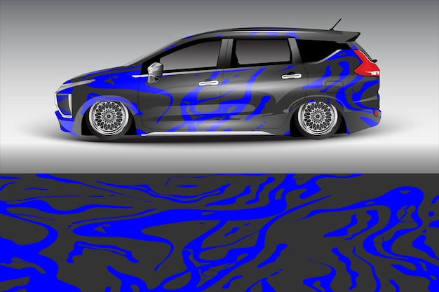 diseño vectorial de pegatinas de automóviles diseño de kit de fondo de carreras de líneas abstractas gráficas para automóviles de carreras de vehículos