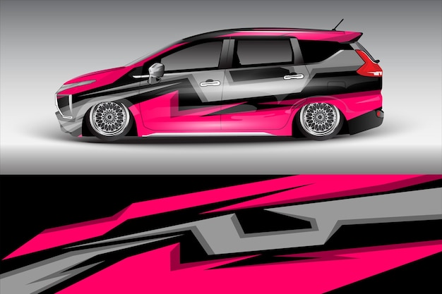 diseño vectorial de pegatinas de automóviles diseño de kit de fondo de carreras de líneas abstractas gráficas para automóviles de carreras de vehículos