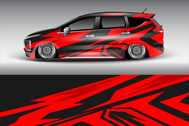 diseño vectorial de pegatinas de automóviles diseño de kit de fondo de carreras de líneas abstractas gráficas para automóviles de carreras