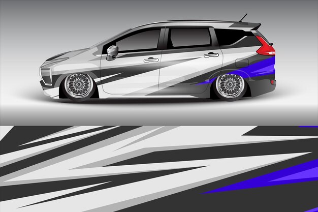 diseño vectorial de pegatinas de automóviles diseño de kit de fondo de carreras de líneas abstractas gráficas para automóviles de carreras