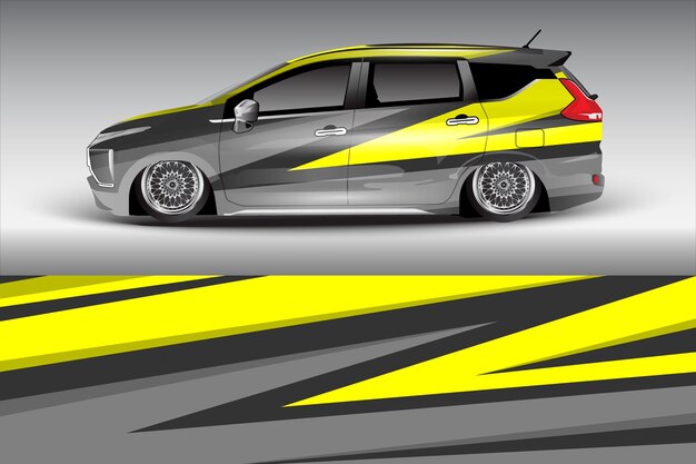 diseño vectorial de pegatinas de automóviles diseño de kit de fondo de carreras de líneas abstractas gráficas para automóviles de carreras