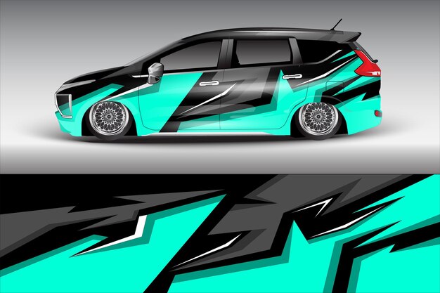 diseño vectorial de pegatinas de automóviles diseño de kit de fondo de carreras de líneas abstractas gráficas para automóviles de carreras