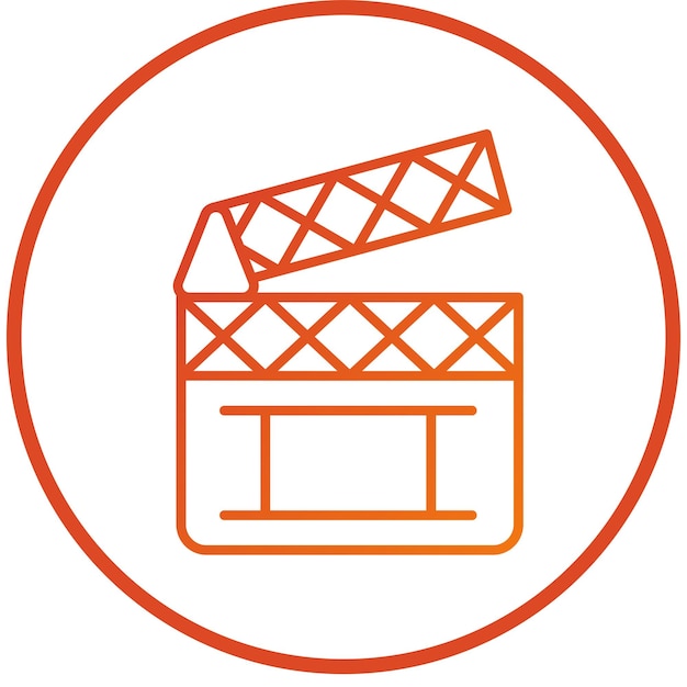 Diseño vectorial de películas Clapperboard Icon Style