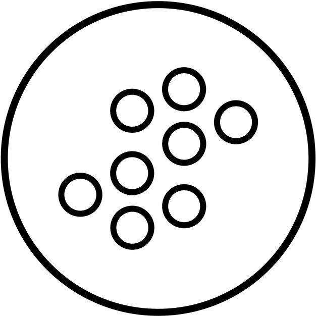 Diseño vectorial de los pellets de hierro Estilo del icono
