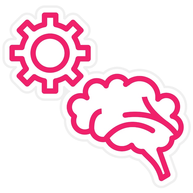 Vector diseño vectorial pensamiento crítico estilo del icono del cerebro