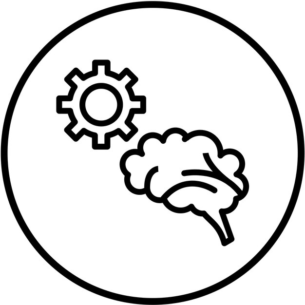 Diseño vectorial Pensamiento crítico Estilo del icono del cerebro