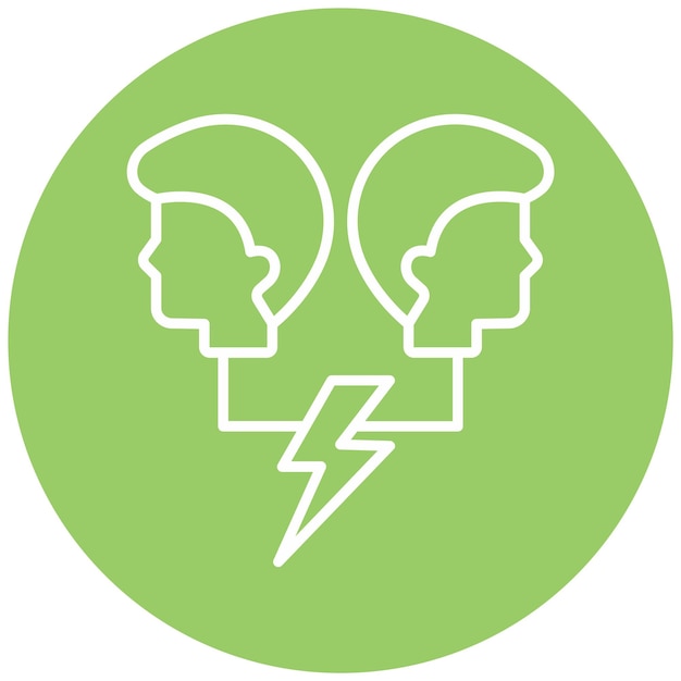 Diseño vectorial Pensamientos en conflicto Estilo del icono