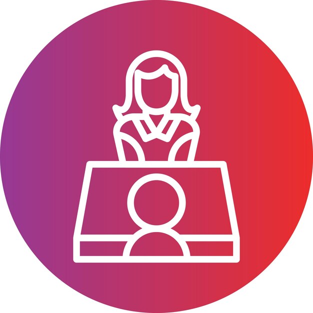 Diseño vectorial en persona Estilo del icono de la entrevista