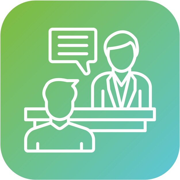 Diseño vectorial en persona Estilo del icono de la entrevista