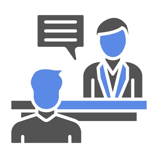 Diseño vectorial en persona Estilo del icono de la entrevista