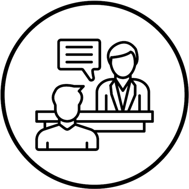 Diseño vectorial en persona Estilo del icono de la entrevista