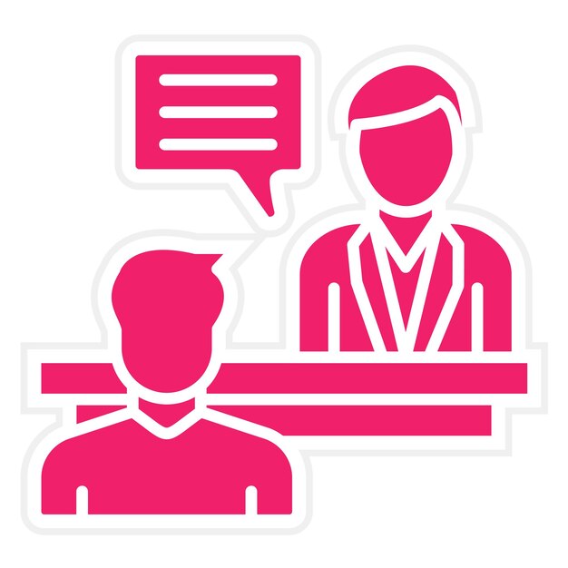 Diseño vectorial en persona Estilo del icono de la entrevista