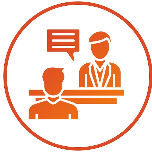 Diseño vectorial en persona Estilo del icono de la entrevista