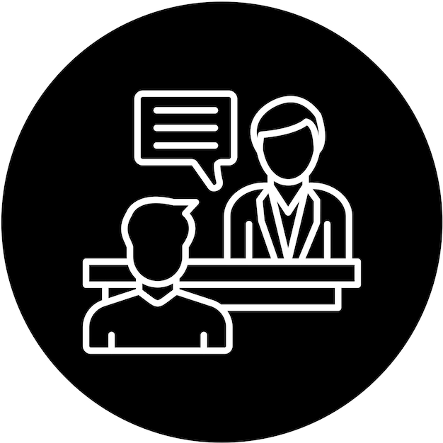 Diseño vectorial en persona Estilo del icono de la entrevista