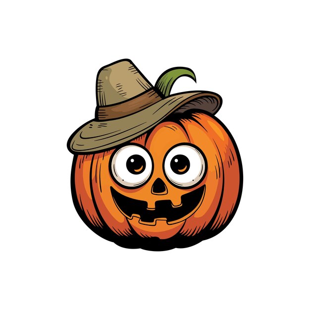 El diseño vectorial de personajes divertidos de la calabaza
