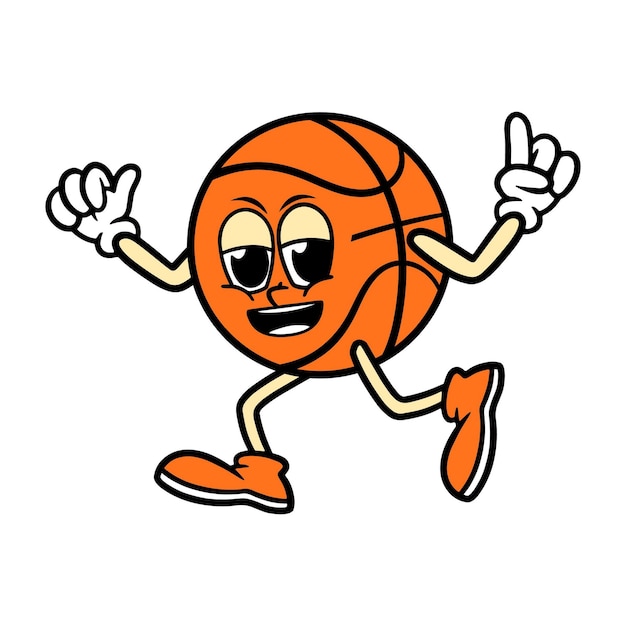 Diseño vectorial de personajes de la mascota de la pelota de dibujos animados