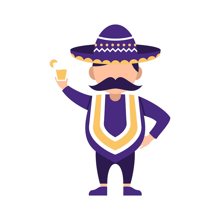 Vector diseño vectorial de personajes de viva méxico