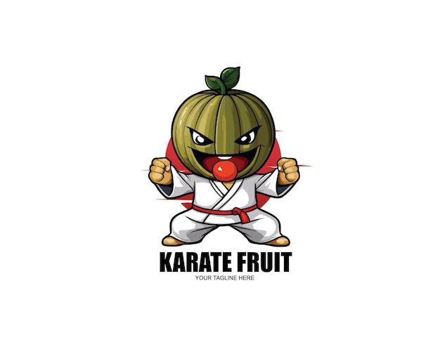 El diseño vectorial de personajes de watermelon karate