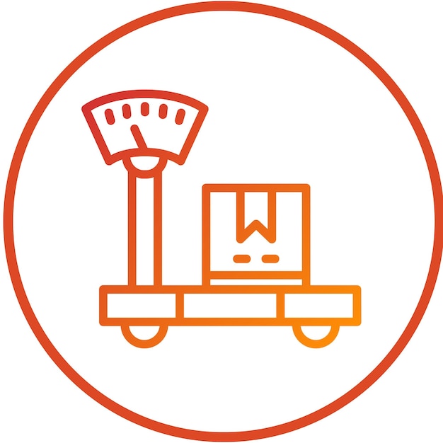 Diseño vectorial Peso del producto Estilo del icono