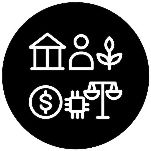 Diseño vectorial PESTEL Análisis Estilo del icono