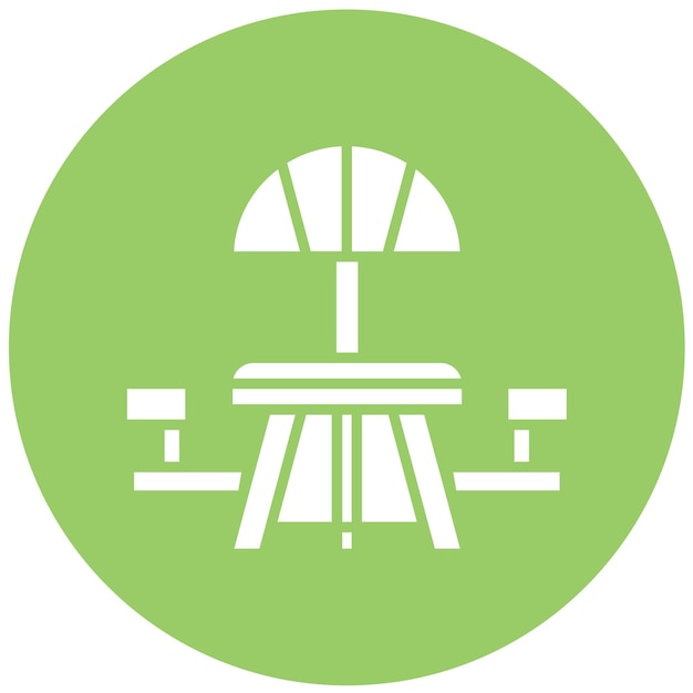 Diseño vectorial de picnic de estilo de icono de mesa