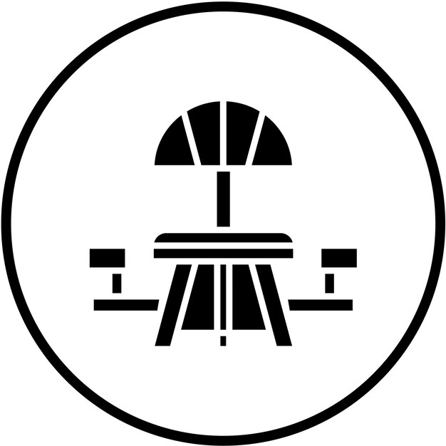 Diseño vectorial de picnic de estilo de icono de mesa
