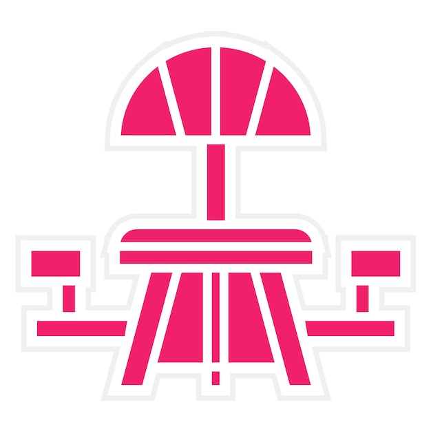 Diseño vectorial de picnic de estilo de icono de mesa