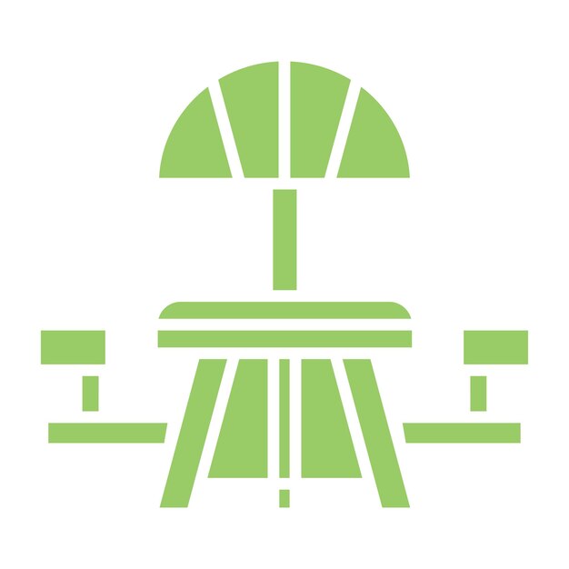 Diseño vectorial de picnic de estilo de icono de mesa
