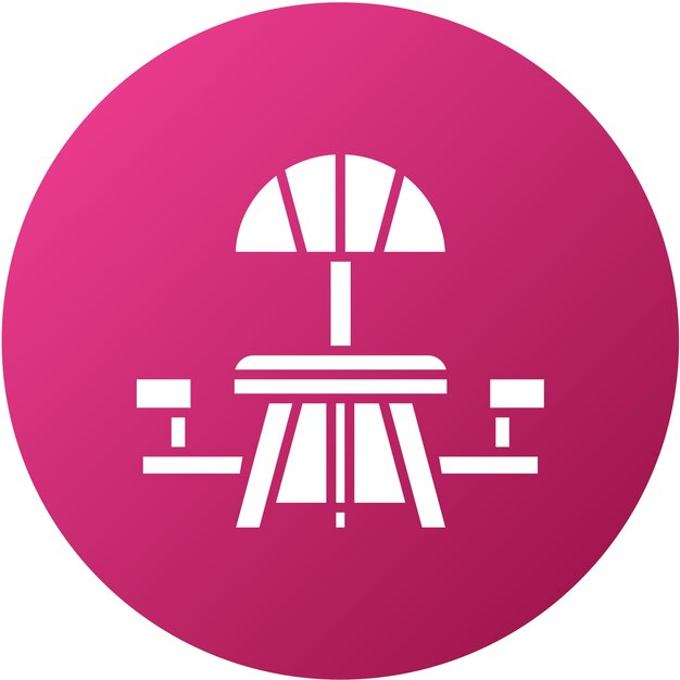 Diseño vectorial de picnic de estilo de icono de mesa