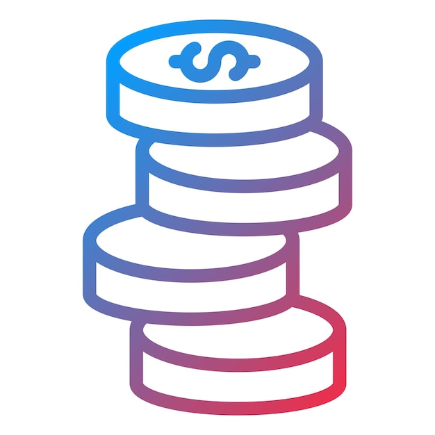Diseño vectorial de la pila de monedas Estilo del icono