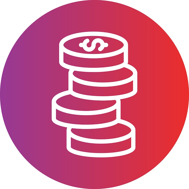 Diseño vectorial de la pila de monedas Estilo del icono