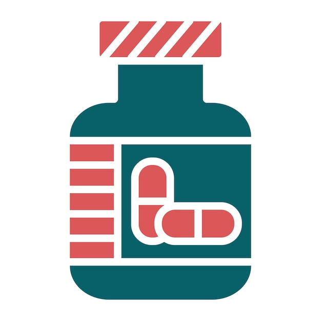 Diseño vectorial de píldoras Estilo del icono de la botella