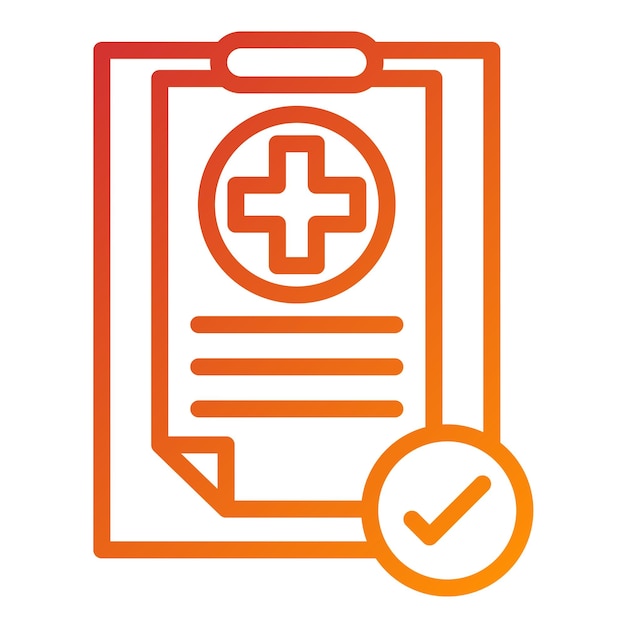 Diseño vectorial Plan de alta del paciente Estilo del icono