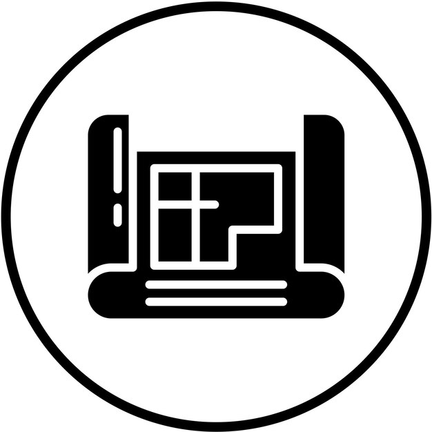 Diseño vectorial Plan arquitectónico Estilo del icono