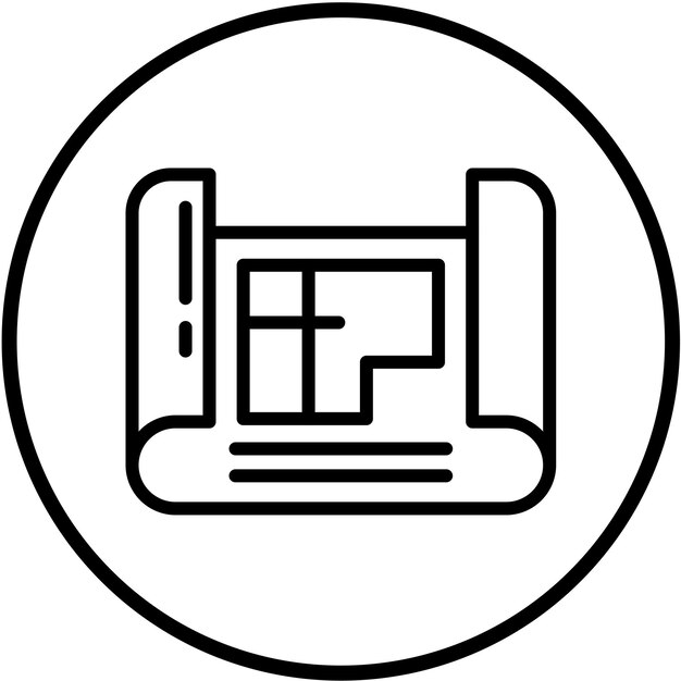 Diseño vectorial Plan arquitectónico Estilo del icono